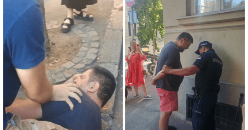 HAOS U CENTRU BEOGRADA: Muškarac motkom napao građane, narod ga oborio i predao policiji! (VIDEO)