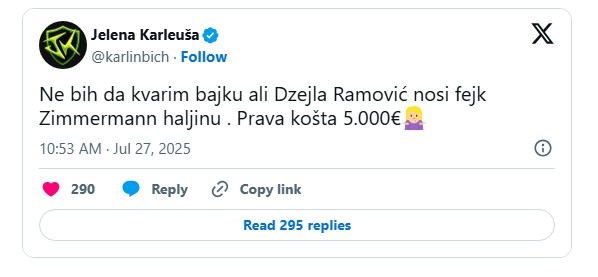 Jelena Karleuša žestoko napala Džejlu Ramović: Iskompleksirana si, plati joj da te nauči da pjevaš