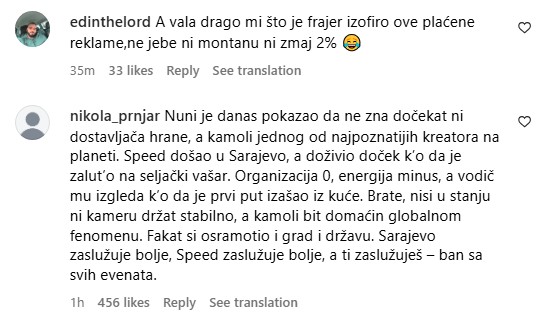 Bosanskog Youtubera razapinju zbog Speeda: Seljačino, Sta dodje 11. jula?
