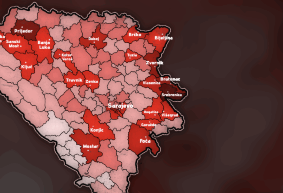 Mapa ratnih žrtava u BiH šokirala regiju: Tamnocrvene općine svjedoče o najvećem stradanju