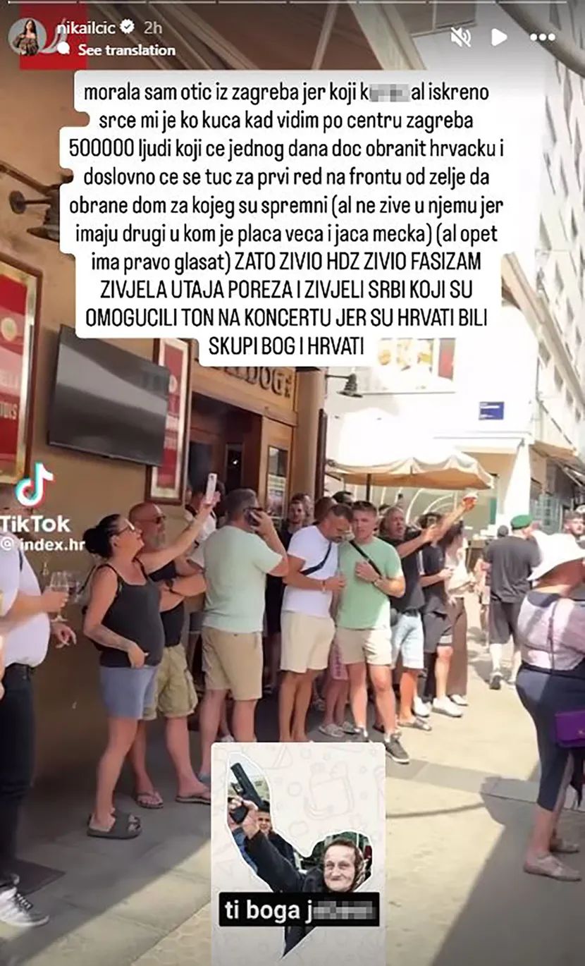 Hrvatska influenserica komentarisala dešavanja u Zagrebu: Sarcasm, politika i reakcije na koncert Thompsona