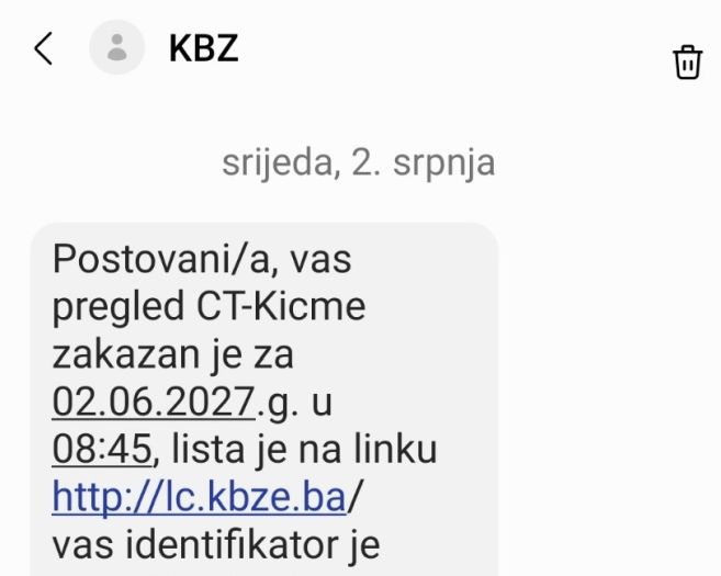 Nevjerovatno: Pacijentu u Zenici zakazan pregled kičme za 2027. godinu