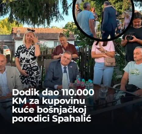 Dodik pomogao porodici Spahalić: 110.000 KM za novi dom