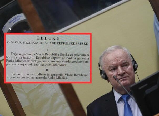 Vlada RS dala garancije zločincu Mladiću za privremeni boravak u BiH