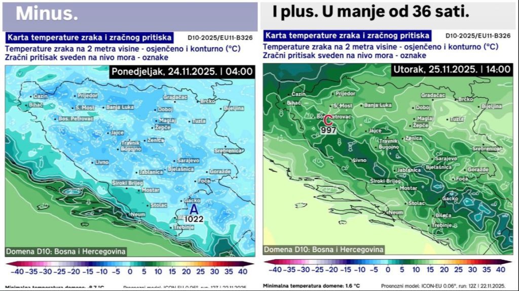 U manje od 36 sati: BiH očekuje temperaturni skok od gotovo 20 stepeni