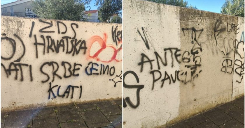 Jezivi grafiti u blizini škole u Zadru: Pozivi na nasilje prema Srbima