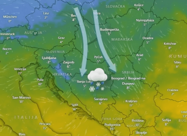 Od 24°C do snijega za samo nekoliko sati: BiH zahvata snažna hladna fronta!