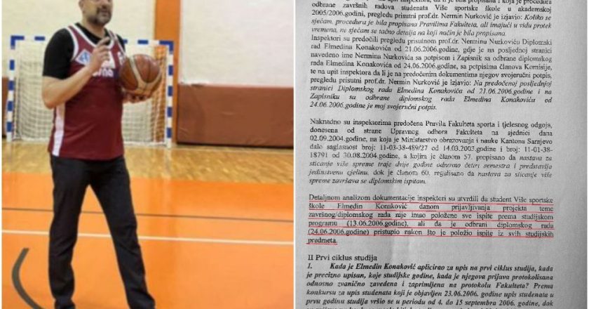 U 11 dana Elmedin Konaković prijavio temu, položio sve ispite i odbranio diplomski rad: Detalji inspekcijskog nalaza