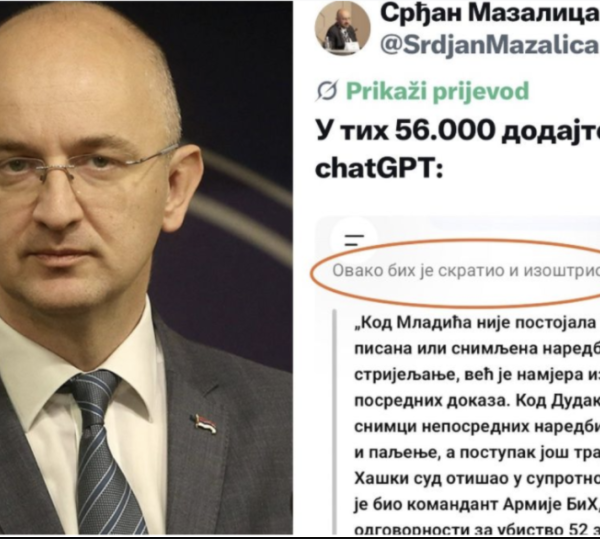 Dodikov zastupnik šokirao objavom: Od ChatGPT-a tražio da pohvali Mladića