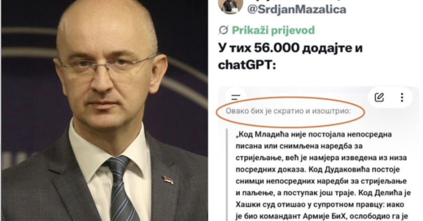 Dodikov zastupnik šokirao objavom: Od ChatGPT-a tražio da pohvali Mladića